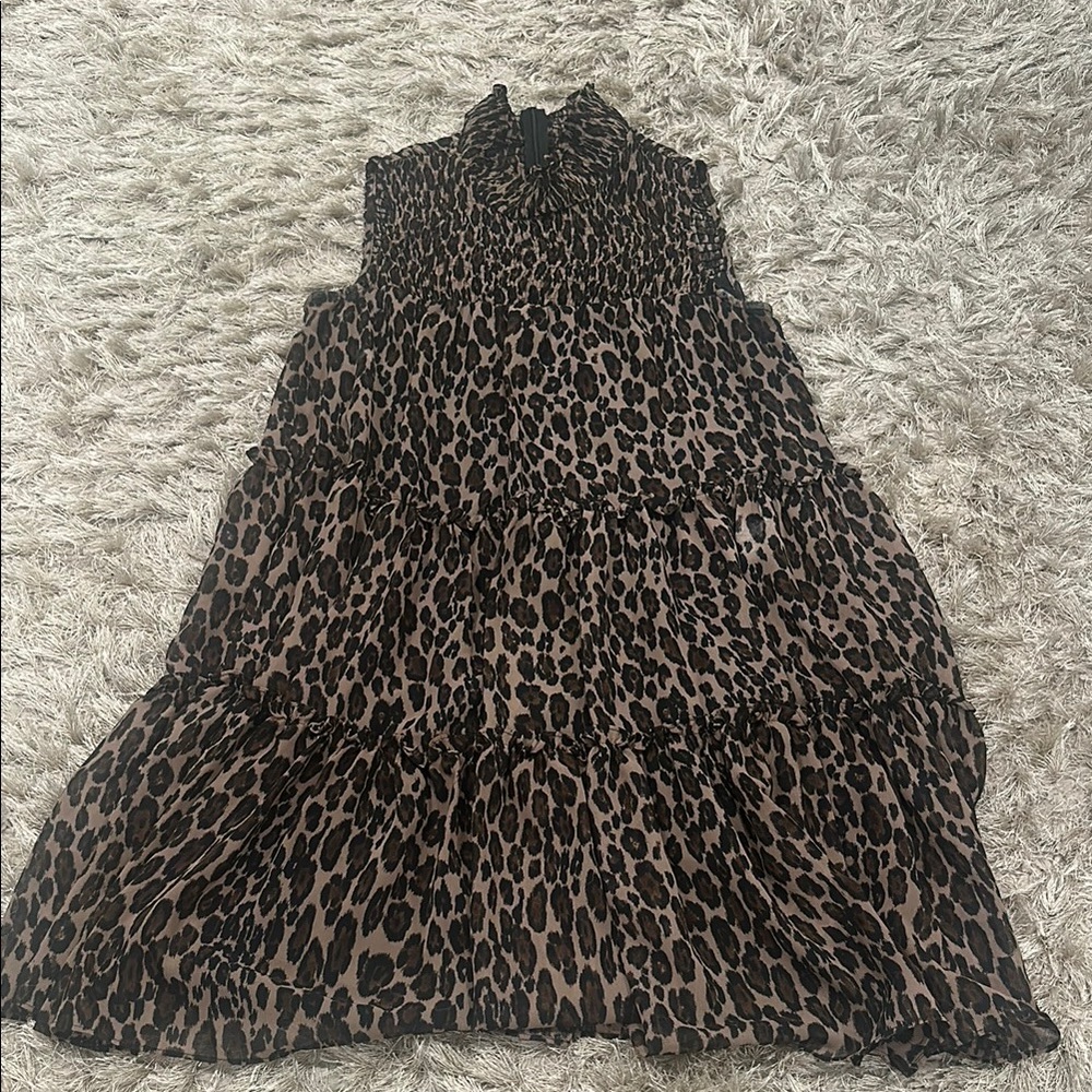 Leopard Print Sleeveless Dress